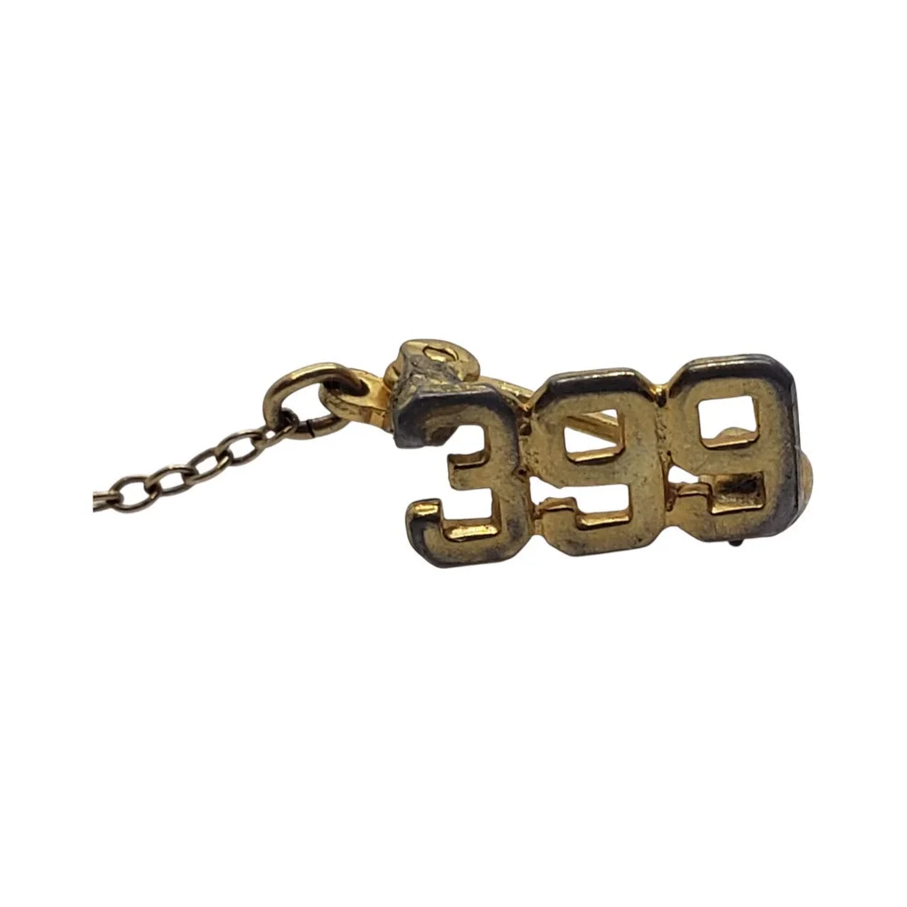 Vintage 10k Gold electroplated 399 Lapel Pin Tie Tack Number Award Retro